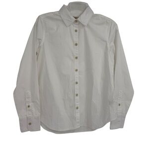 Faherty Shirt Women’s Size XS Top Cotton Button Up Collared White Long Sleeve